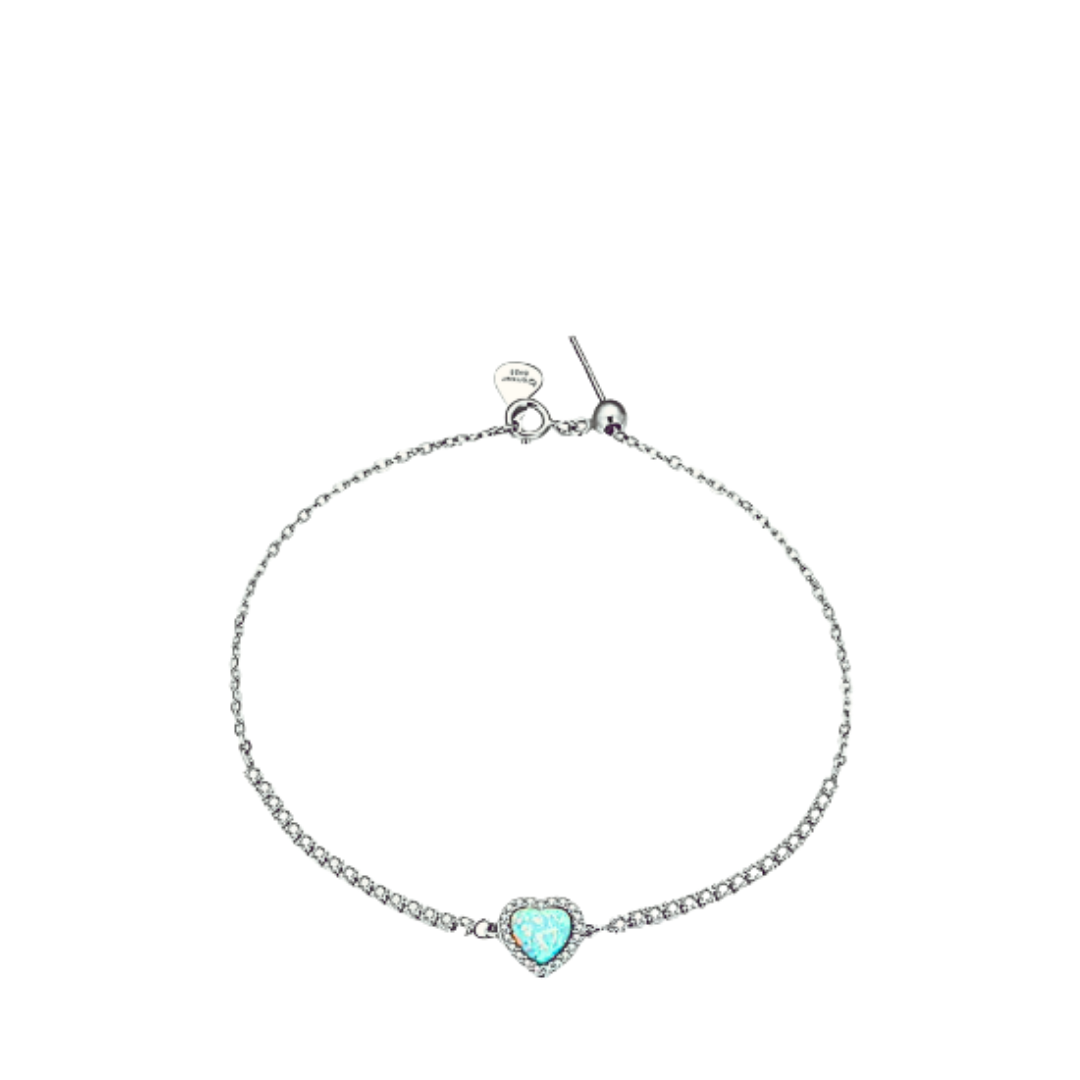 צמיד לב אופל כסף 925s