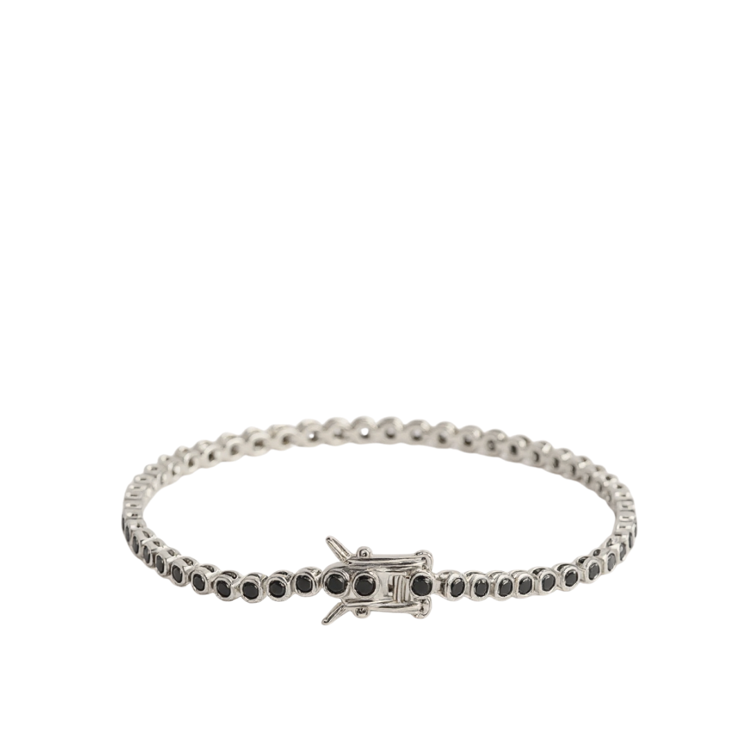 צמיד טניס אבן שחורה כסף 925s