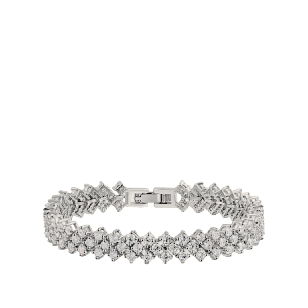 צמיד טניס פרחים כסף 925s